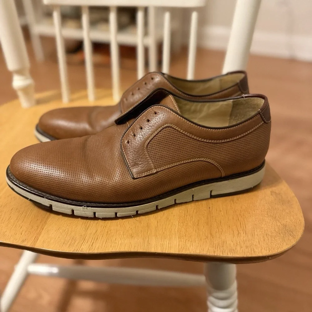 Men's Johnston & Murphy‎ J&M 1850 Sheepskin Martell Oxfords Shoes Brown 11M